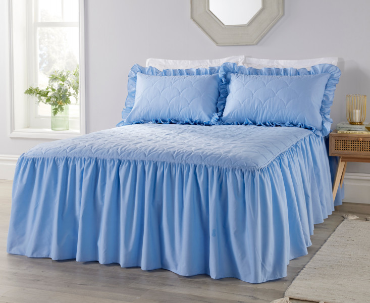 Blue Fitted Bedspread | The Duvet & Pillow Company